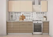 Кухня Бостон 2.2 м белый / крем глянец / дуб скальный