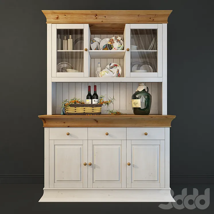 Шкаф для посуды "Бостон" . Сивер. Cupboard. - Шкафы - 3D модель